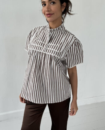 Continue Bluse Isabella Brown Stripe