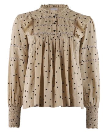 Continue Bluse Joey Sand With Black Dot