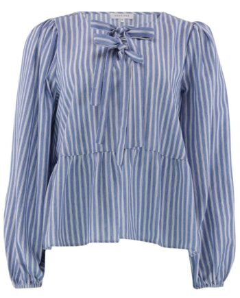 Continue Bluse Kiss     White Blue Stripe
