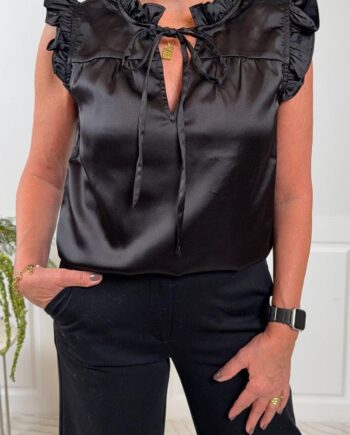 Continue Bluse Lilly Satin Black