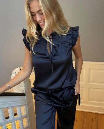 Continue Bluse Lilly Satin Navy Blue