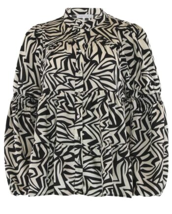Continue Bluse Sanna Black Offwhite