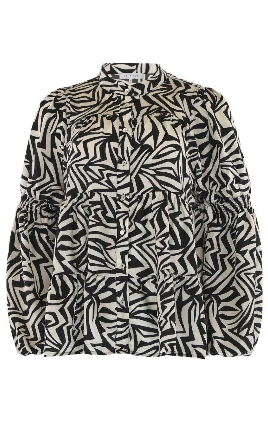 Continue Bluse Sanna Black Offwhite