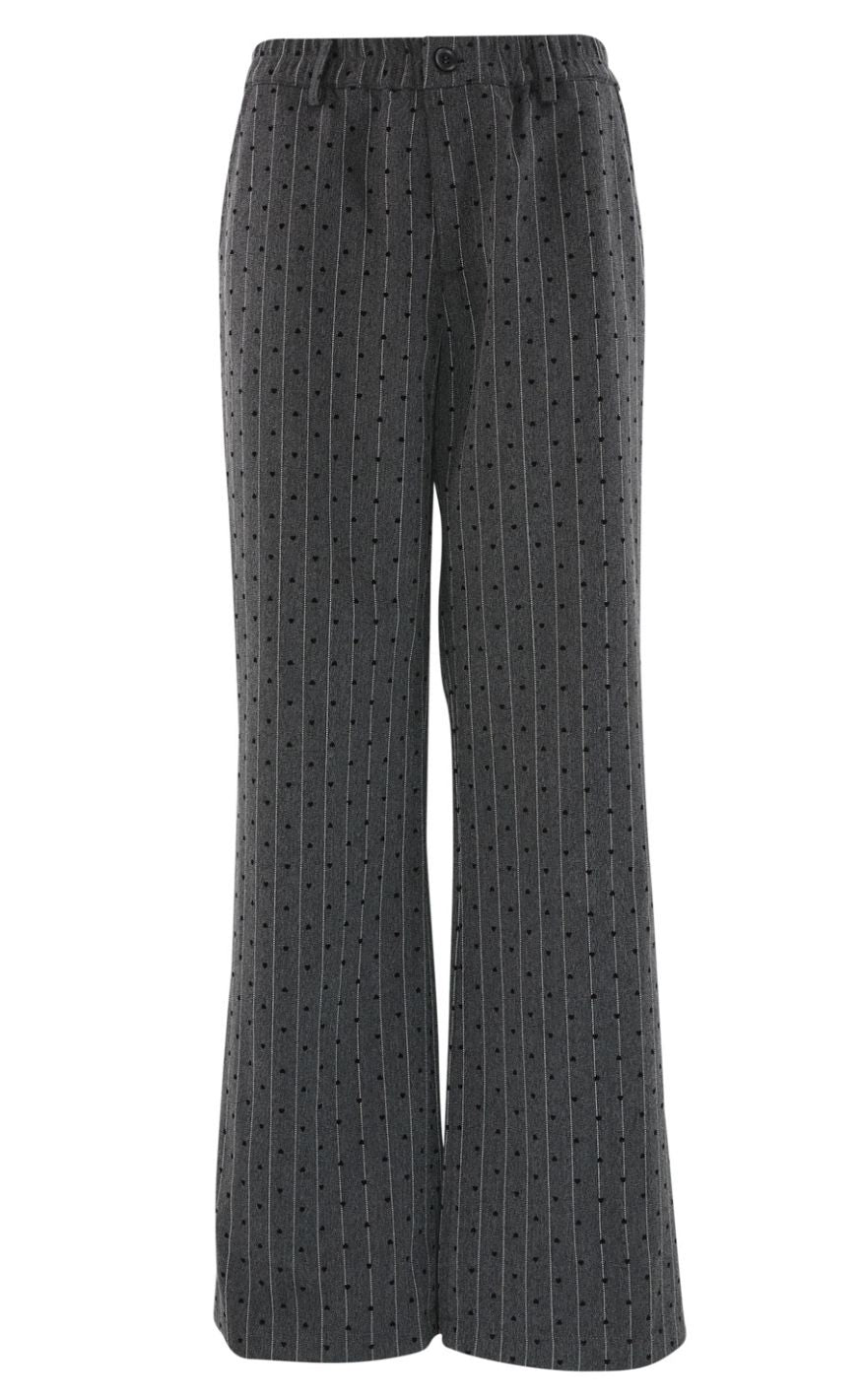 Continue Bukser Roberta Stripe Heart Grey Pinstripe