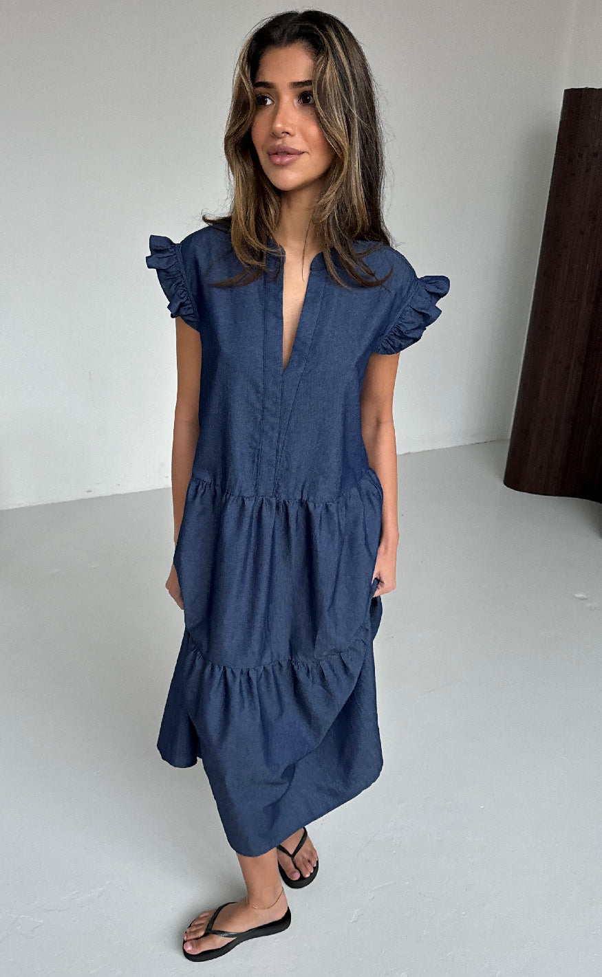 Continue Kjole Bea Long Dark Blue Chambre