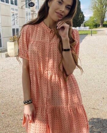 Continue Kjole Sanna Orange Orange Small Check