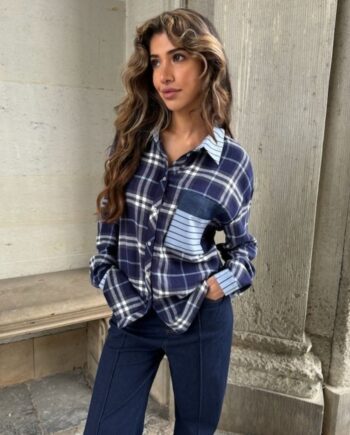 Continue Skjorte Alice Mix Blue Check