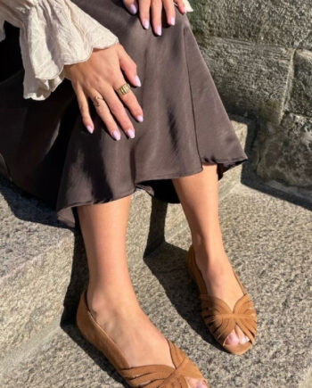 Copenhagen Shoes Ballerinaer Passionate Suede Cognac