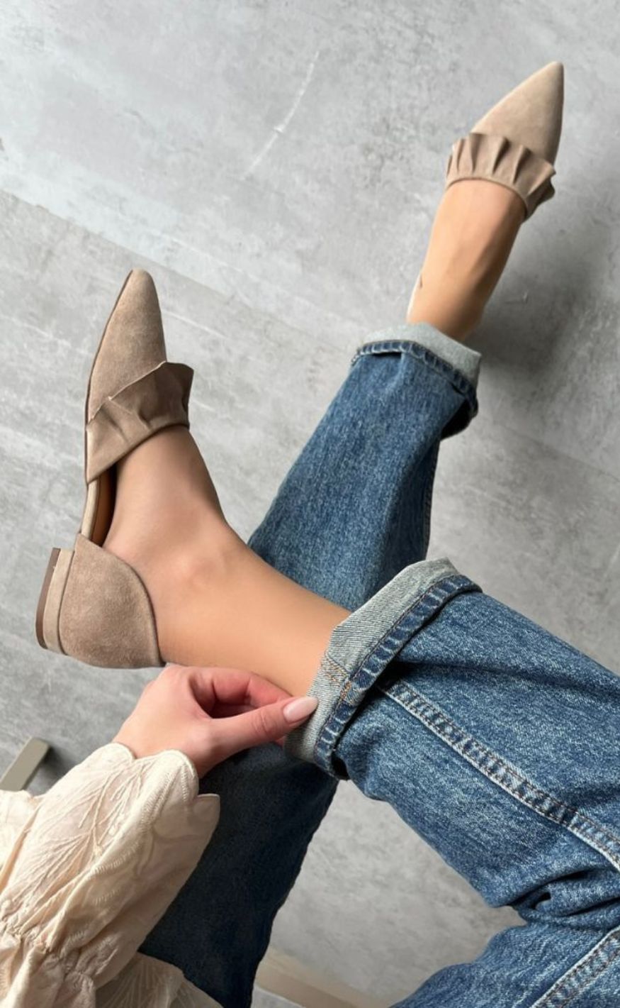 Copenhagen Shoes Loafers Ballerina New Romance Suede Beige