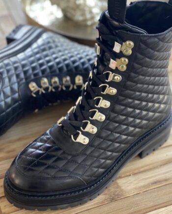 Copenhagen Shoes Støvle Watch Quilted Black Gold