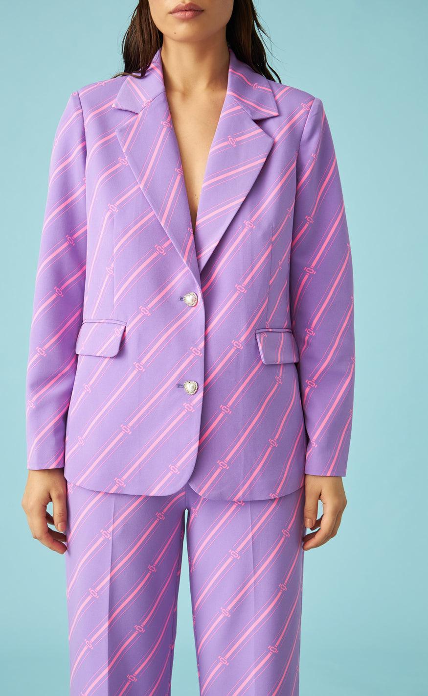 Cras Blazer Amy Mono Stripe Purple