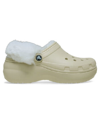 Crocs Træsko Classic Platform Fuzz Lined Bone