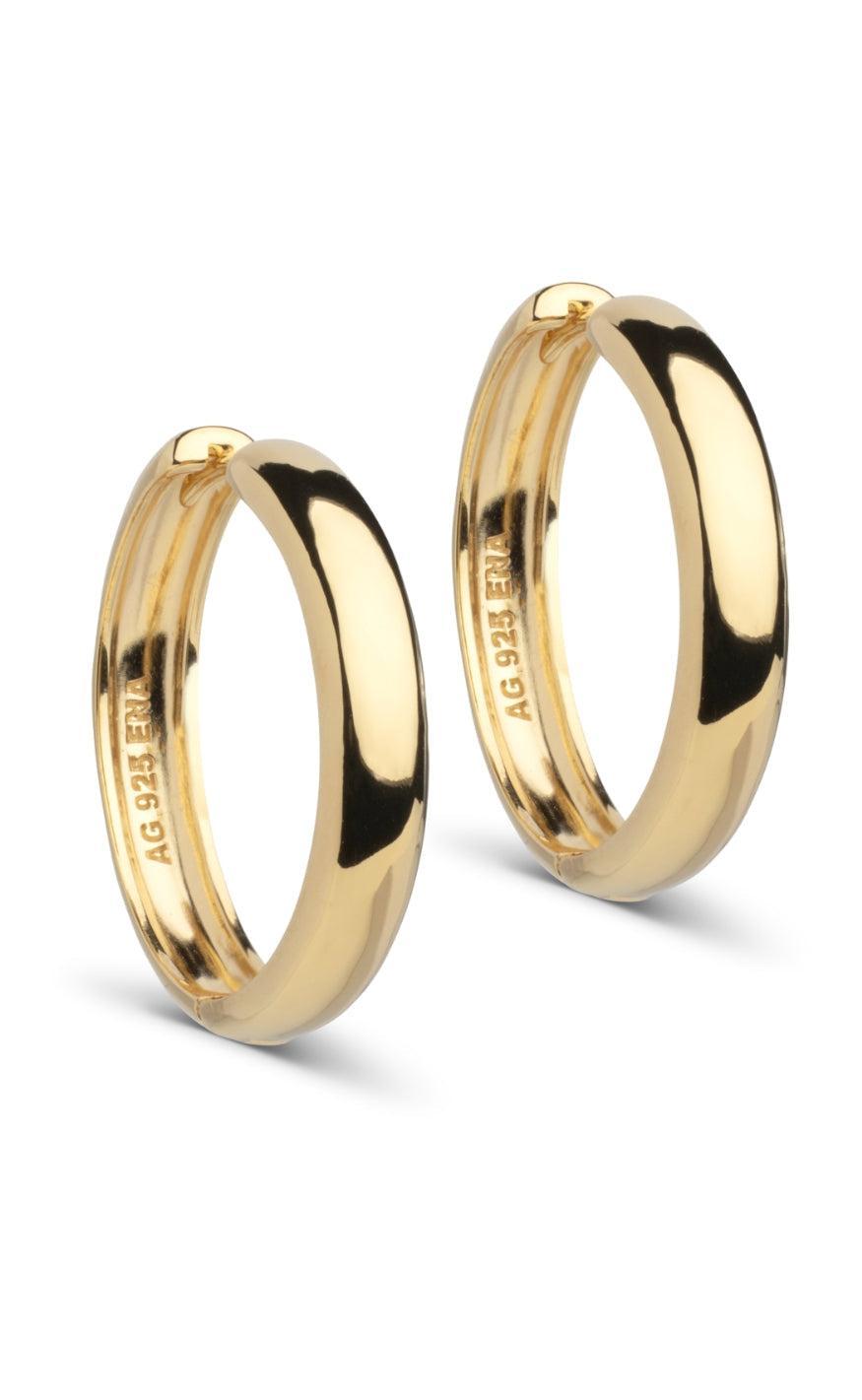 Enamel Copenhagen øreringe Classic Wide Gold Colour