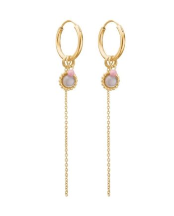 Enamel Copenhagen øreringe   Hoops Charming Grey Moonstone
