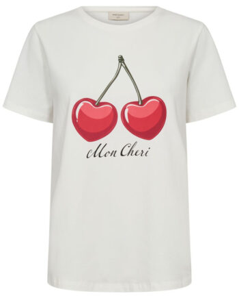 Freequent Bluse Fenjal Star Off-white    True Red