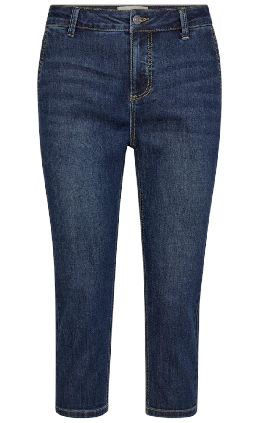 Freequent Bukser Jane Capri Medium Blue Denim