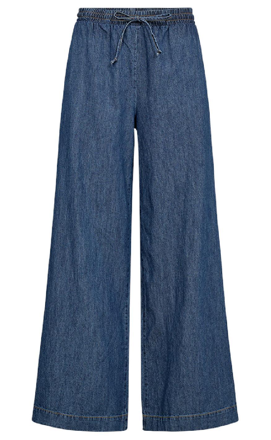 Freequent Bukser Lisea Wide Medium Blue Denim