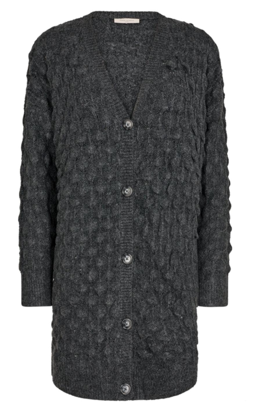 Freequent Cardigan Tray Dark Grey Melange