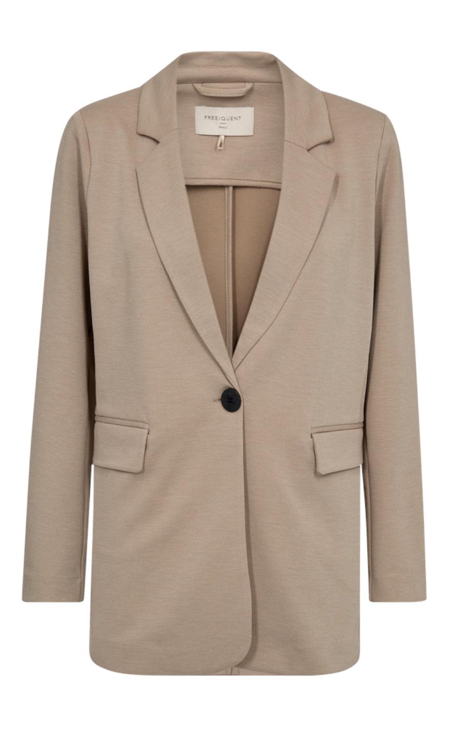 Freequent Jakke   Blazer Nanni Structure Simply Taupe Mel