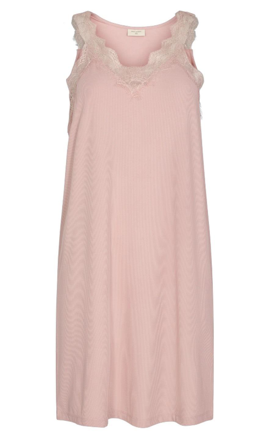 Freequent Kjole Bicco Rib Pale Mauve