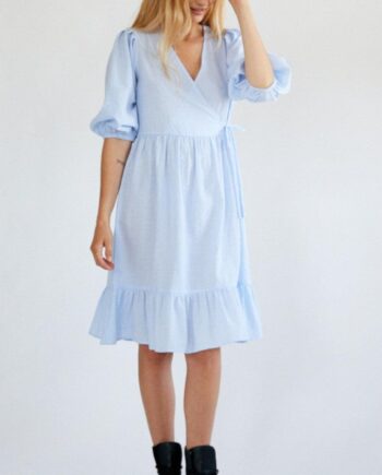 Freequent Kjole Magnolia Stripe Chambray Blue