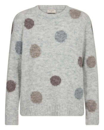 Freequent Pullover Louisa Light Grey Mel     Desert Taupe Mel