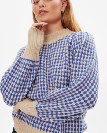 Freequent Pullover Smerla Corckery Melange    Deep Ultramarine