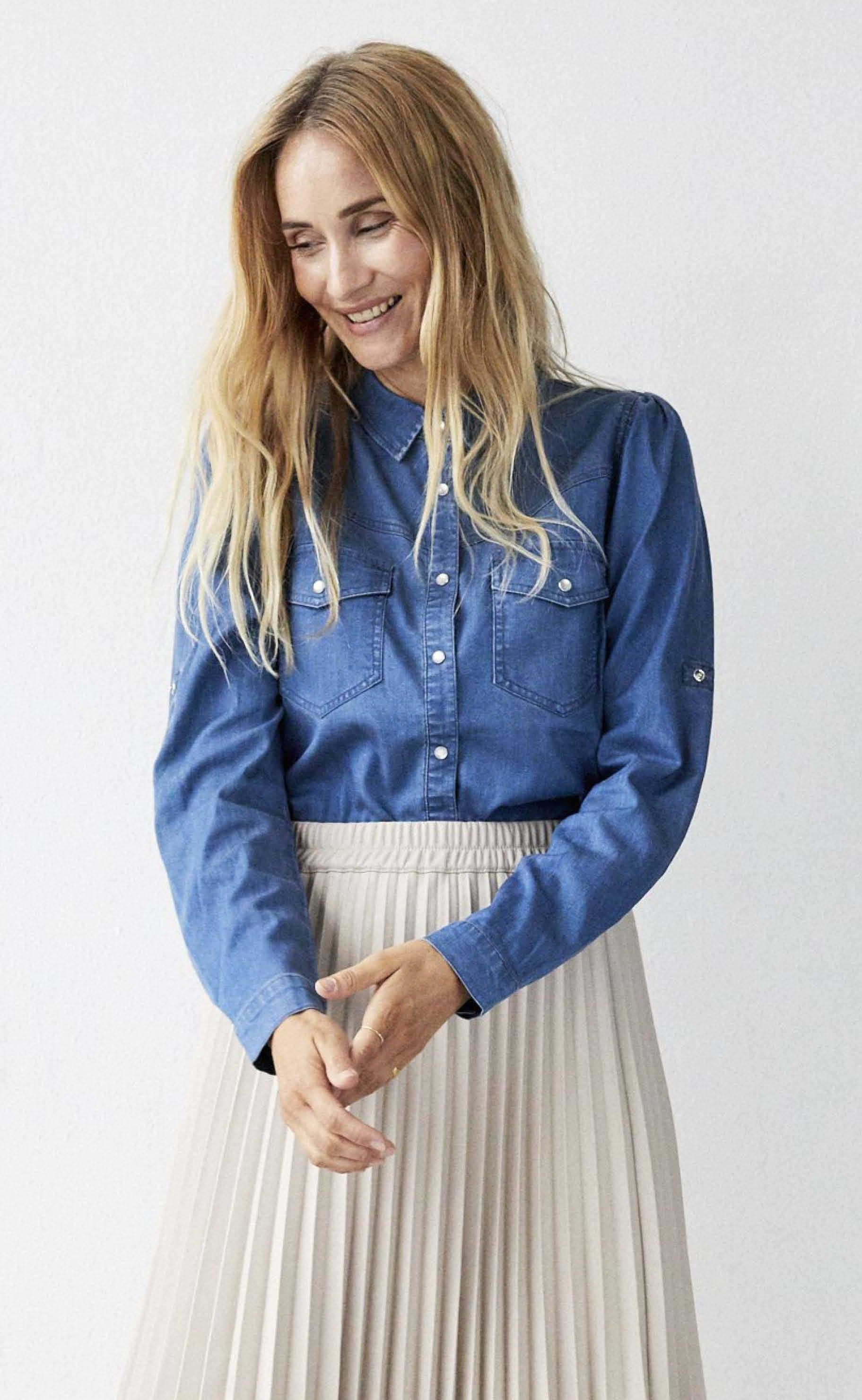 Freequent Skjorte Fia Medium Blue