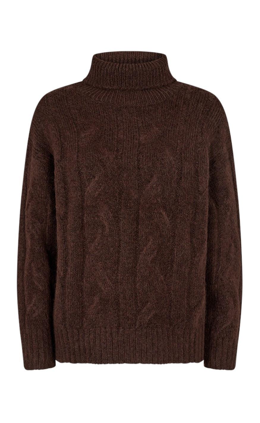 Freequent Sweater Satina Coffee Bean Melange