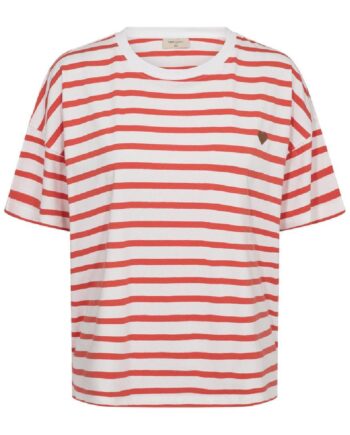 Freequent  -shirt Fenjal Brilliant White    Hot Coral