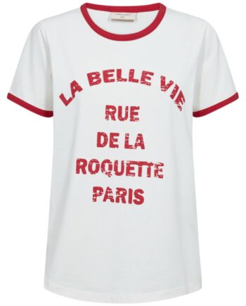 Freequent  -shirt Fenjal Star Off-white    True Red