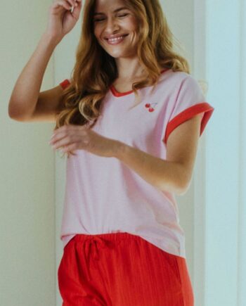 Freequent  -shirt Viva Sweet Lilac    True Red