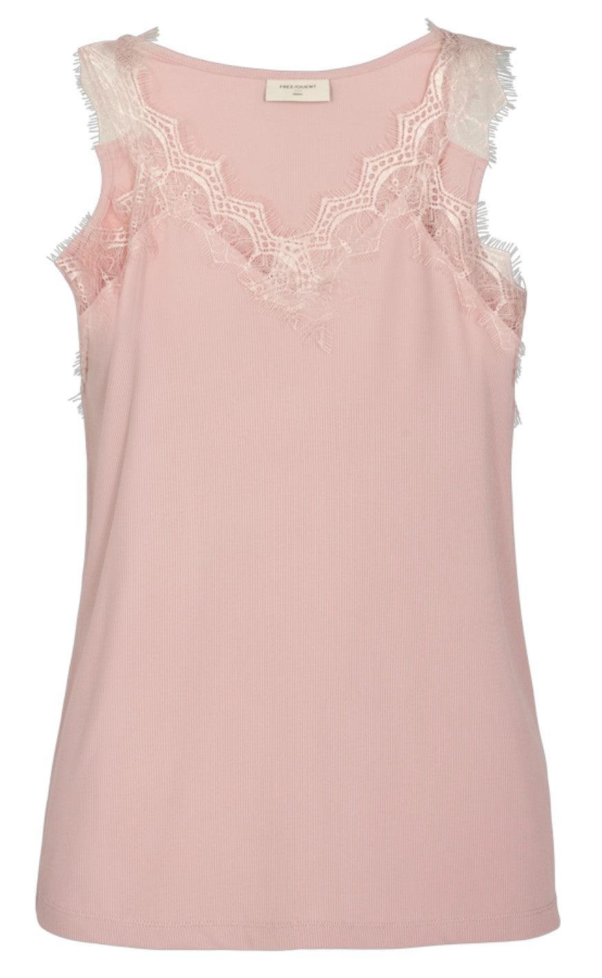 Freequent Top Bicco Rib Pale Mauve