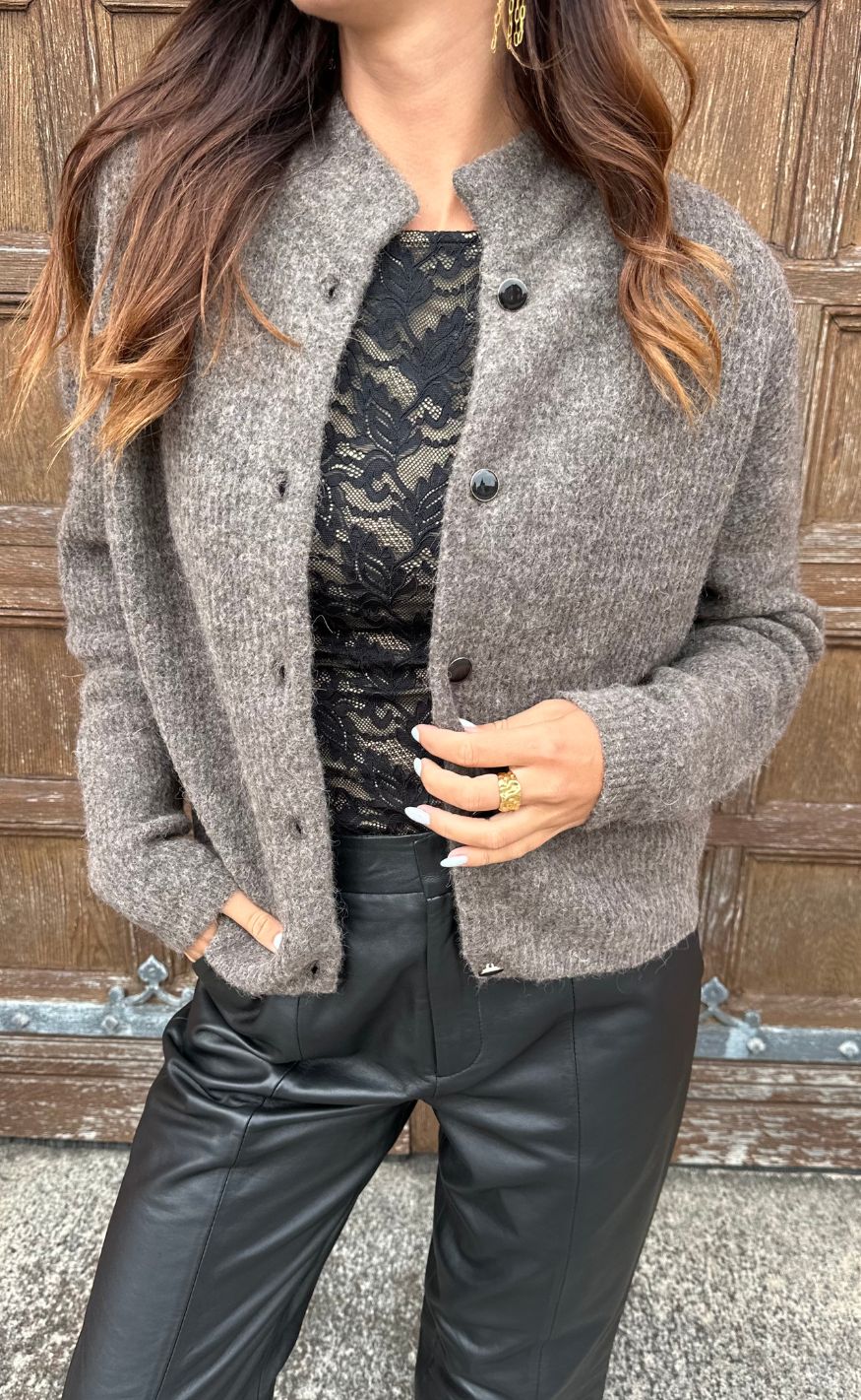 Gestuz Cardigan Alpha Chestnut Melange