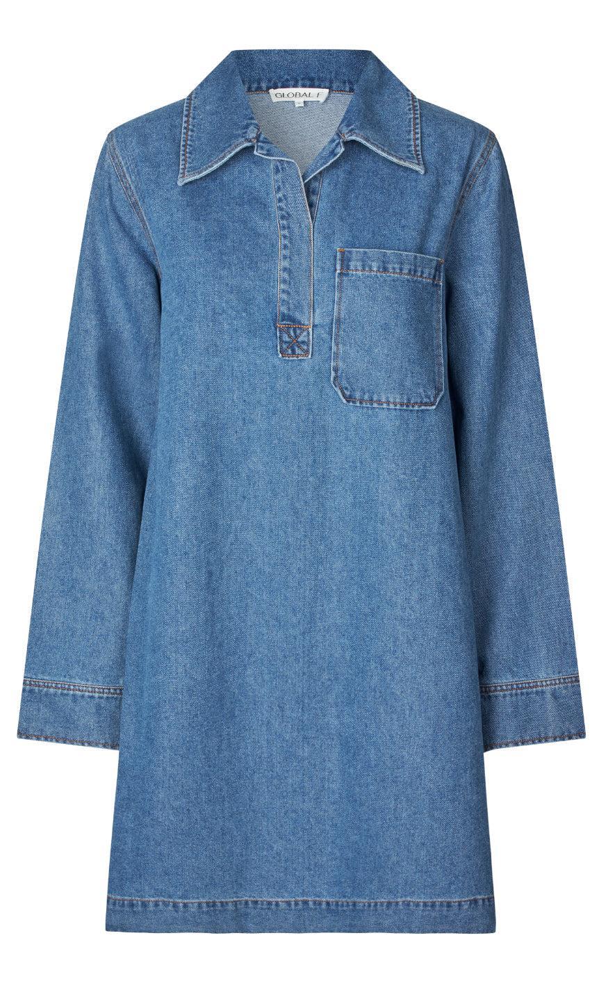 Global Funk Kjole Fialeo- Mid Vintage Blue