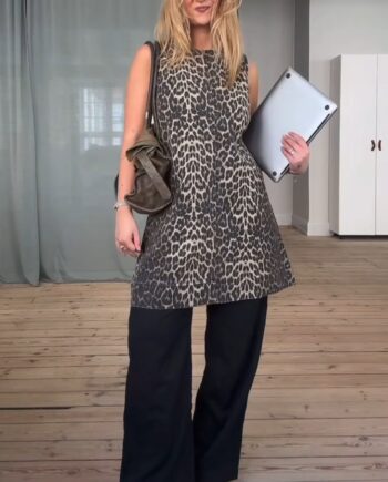 Global Funk Kjole Rhiann Leopard Mist