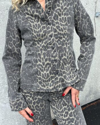 Global Funk Skjorte Firola-  Dark Leopard Mist