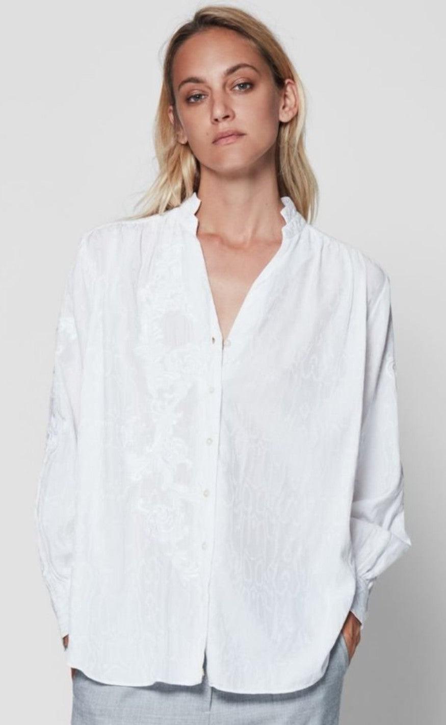 Gustav Skjorte Leonora Long White