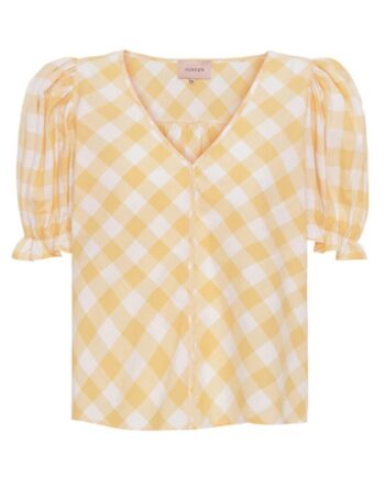 Hunkøn Top Geira Yellow Checked