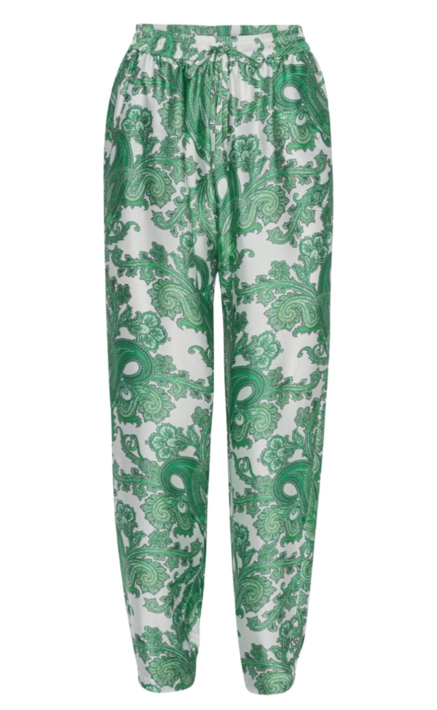 Karmamia Copenhagen Bukser Cora Paisley Green