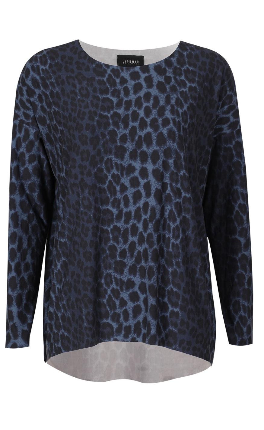 Liberte Bluse Alma Ls Dusty Navy Leo