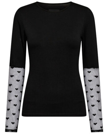 Liberte Bluse Isa Ls Lace Sleeve Black Heart