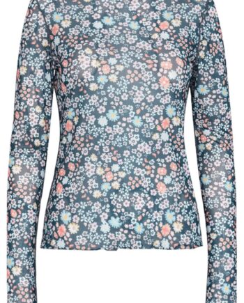 Liberte Bluse Mesh Dark Grey White Flower