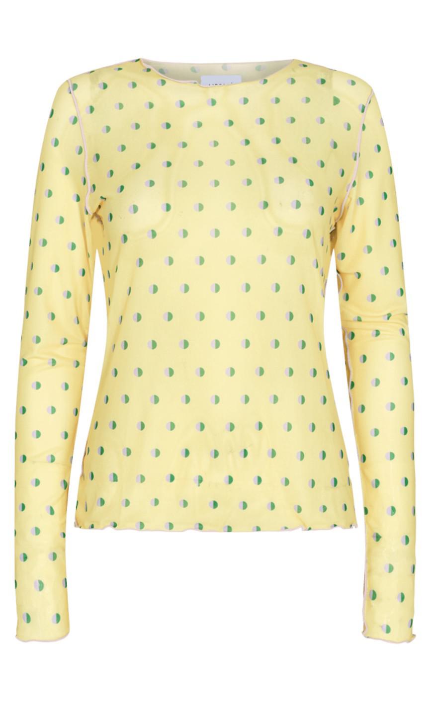 Liberte Bluse Mesh Lavender Green Yellow Dot