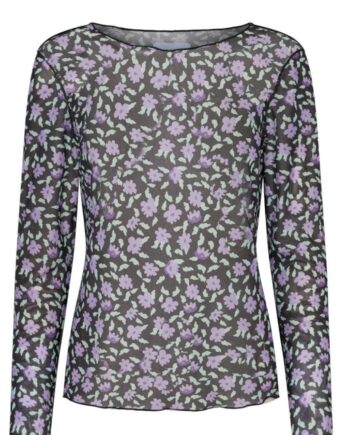 Liberte Bluse Mesh Mint Purple Flower