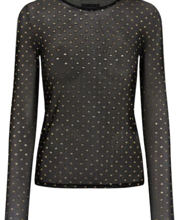 Liberte Bluse Sparkle Ls Balck Gold Heart