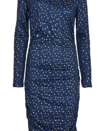 Liberte Kjole Alma Navy Gold Dot