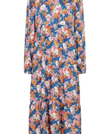 Liberte Kjole Sanna  Blue Orange Flower