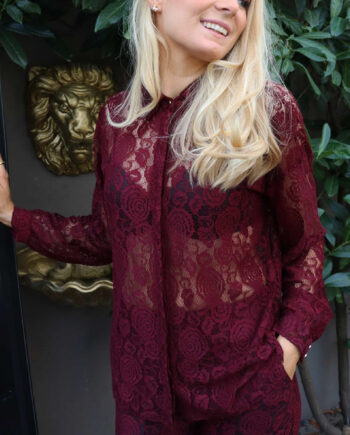Liberte Skjorte Lacy Bordeaux Lace