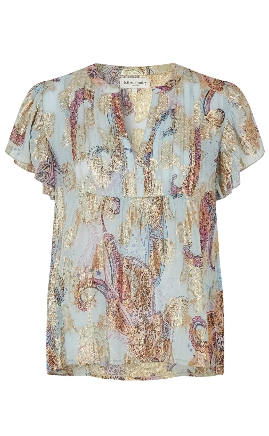 Lollys Laundry Top Isabel Light Blue